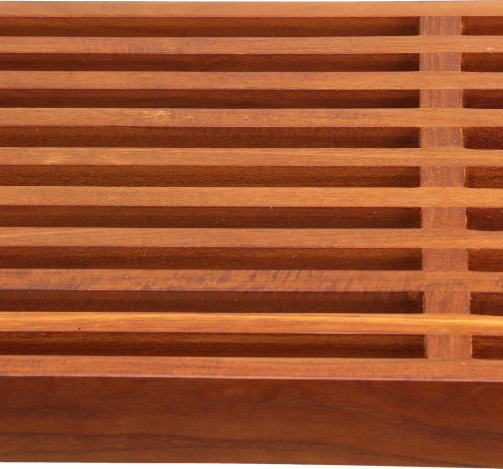 Bare Decor Slotted Arch Accent Table, Solid Teak Wood