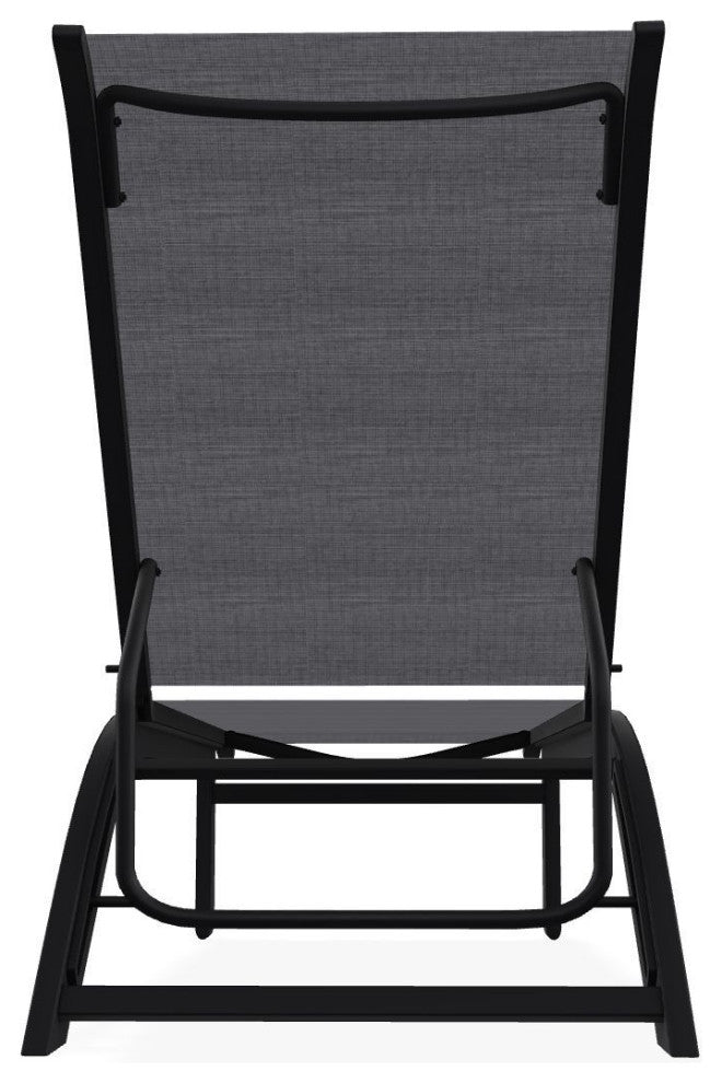 Kendall Sling Stackable Outdoor Chaise Lounge, Augustine Pewter/Black