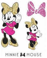 Minnie Mouse Peel and Stick Wall Decals With Glitter, 4-Piece Set