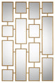 Elegant Gold Mirrored Wall Art Collage 48", Modern Geometric Squares