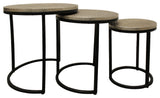 Meenal Metal Cladded Top Round Nesting Table, Silver