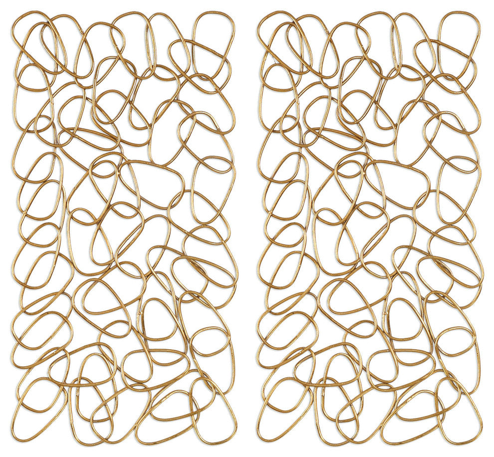 In the Loop Gold Wall Art, Set of 2