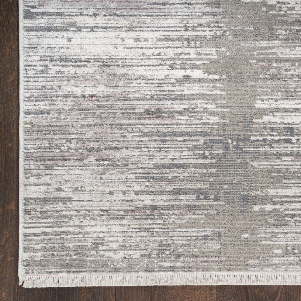 Nourison Abstract Hues 8'6" x 11'4" Grey White Modern Indoor Area Rug