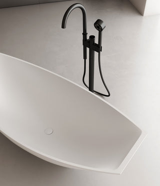 ALFI brand AB9991 Solid Surface Resin Free Standing Hammock Style Bathtub