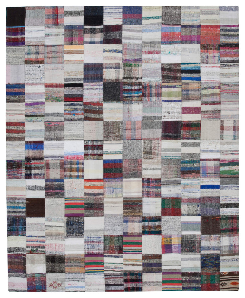 Rug N Carpet - Handmade Oriental 7' 11'' x 9' 9'' Rustic Patchwork Kilim Rug