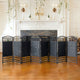 3 ft. Short Fiber Weave Room Divider Black 8 Panels