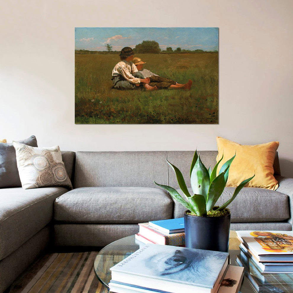 "Boys In a Pasture, 1874" by Winslow Homer, Canvas Print, 18x12"