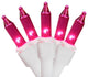 140 Piece Pinkish Purple Everglow Chasing Mini Christmas Lights, White Wire