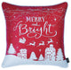 HomeRoots Set of 4 18" Christmas Merry Bright Throw Pillow Cover, Multicolor