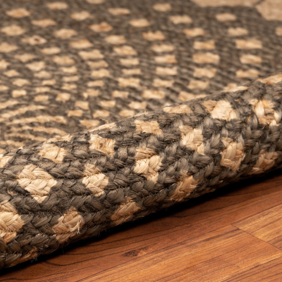 6" Round Brown Geometric Medallion Area Rug