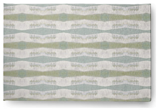 Geometric Stretch Print Soft Chenille Area Rug, Green, 4'x6'