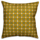 Yellow Check Plaid Outdoor Throw Pillow, 16"x16"
