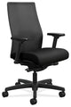 Modern Office Chair, Padded Seat With Mesh Backrest and Adjustable Arms, Black