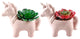 Set Of 2 Pink Ceramic Unicorn Succ