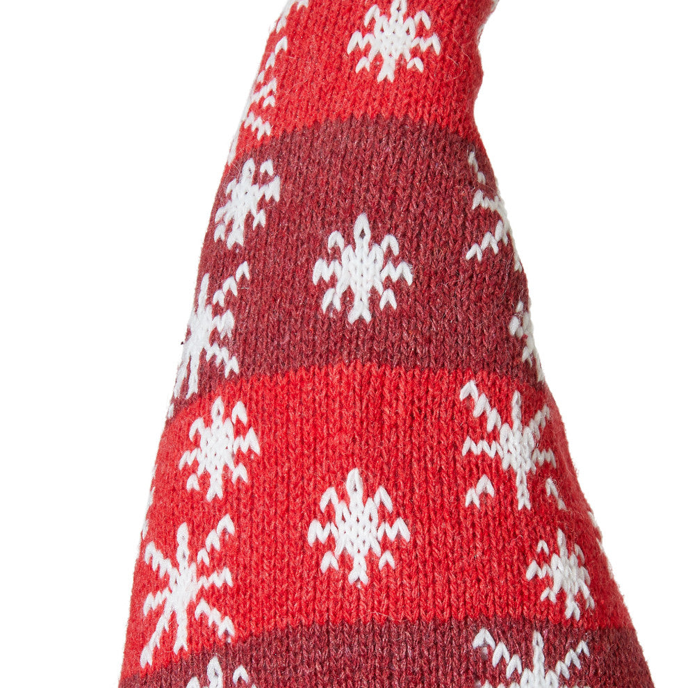 28"H Fabric Christmas Gnome Shelf Sitter With Dangling Legs