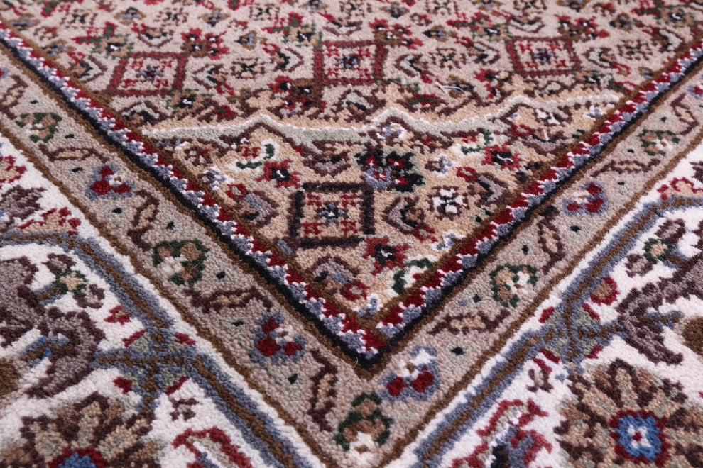 4' 1" X 15' 11" Wool & Silk Persian Tabriz Handmade Runner Rug - Q13020