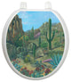 Desert Oasis Toilet Tattoos Seat Cover, Bathroom Vinyl Lid Decal, Round