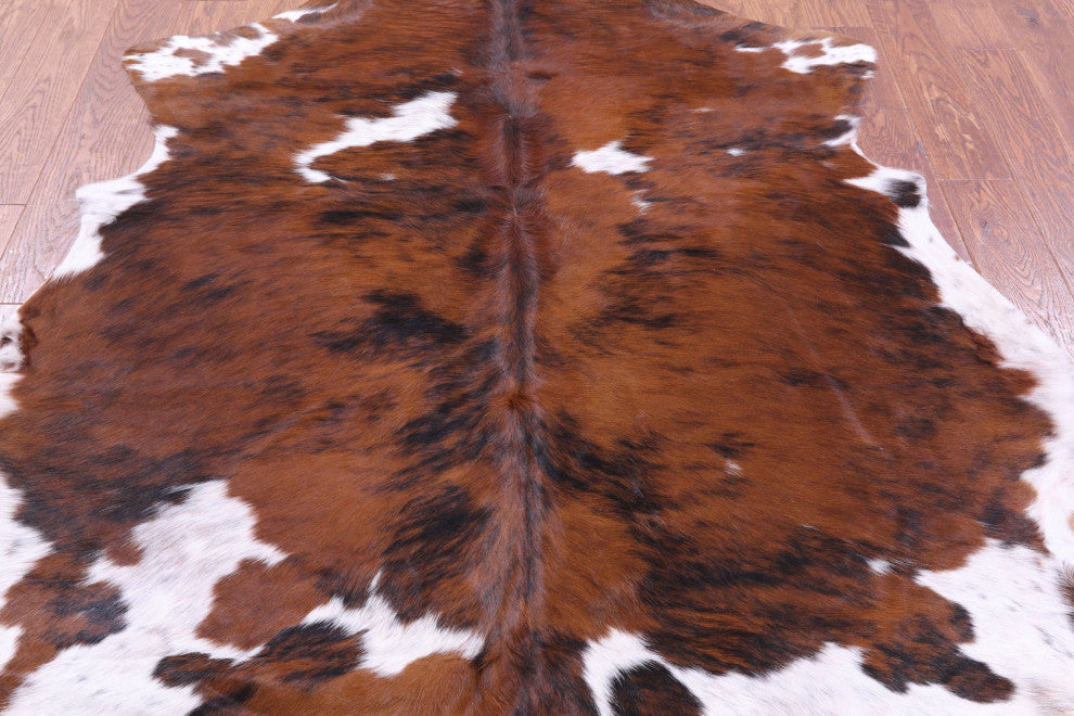 6' 6" X 5' 7" Organic Natural Hair-On Cowhide Area Rug C1495