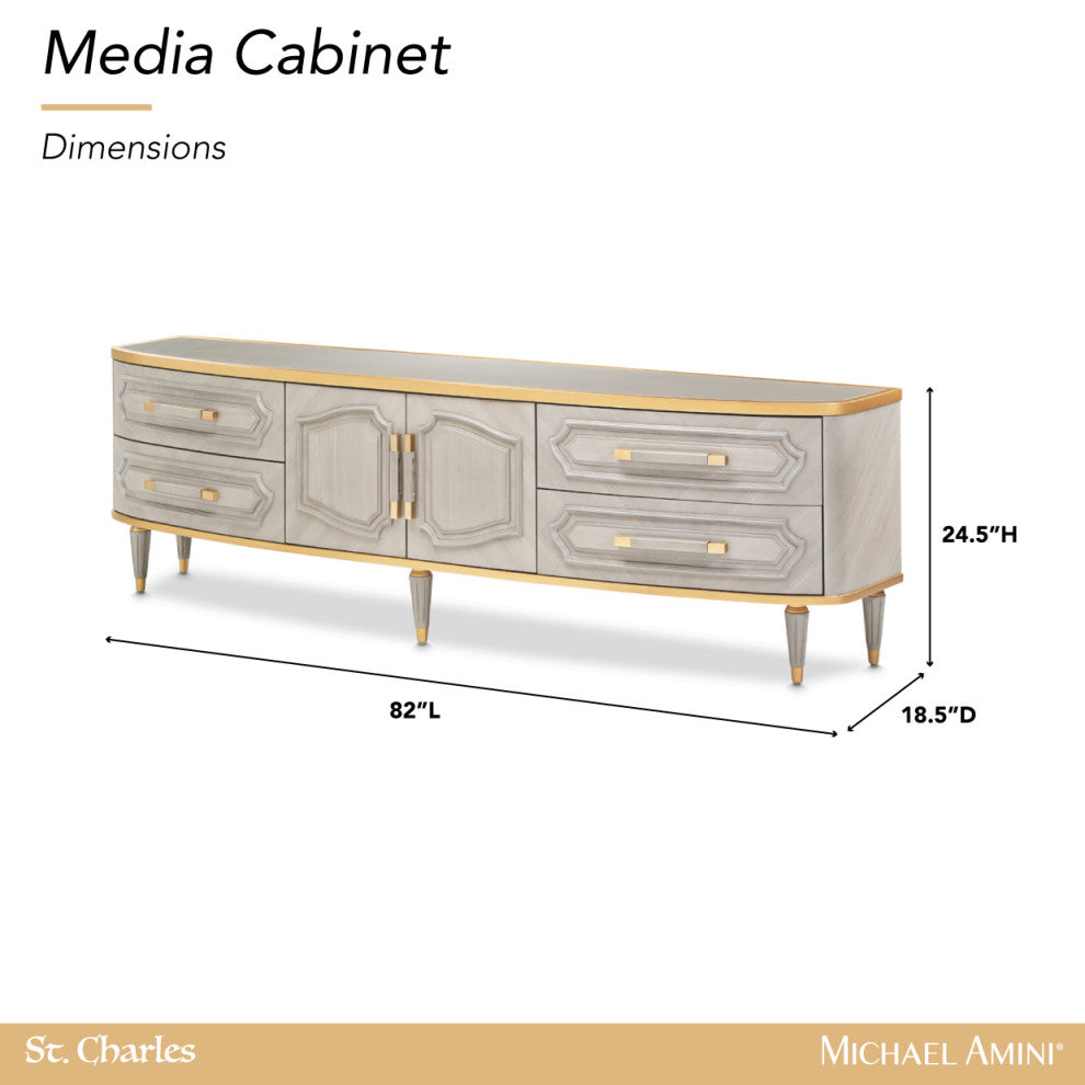 St. Charles Media Cabinet, Dove Gray