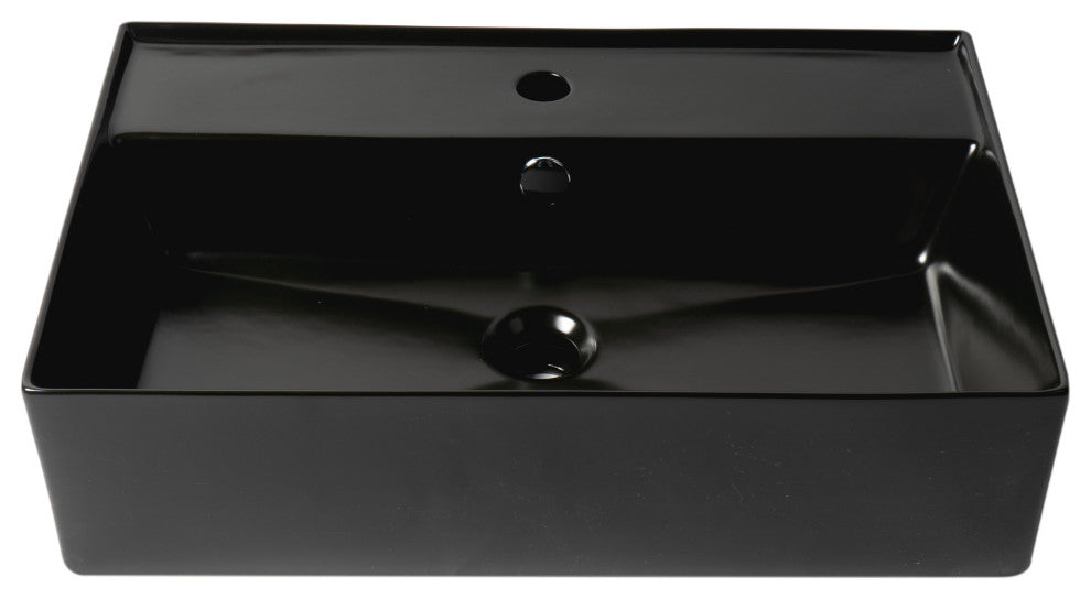 ALFI brand ABC901-BM Modern Rectangular Above Mount with Faucet Hole