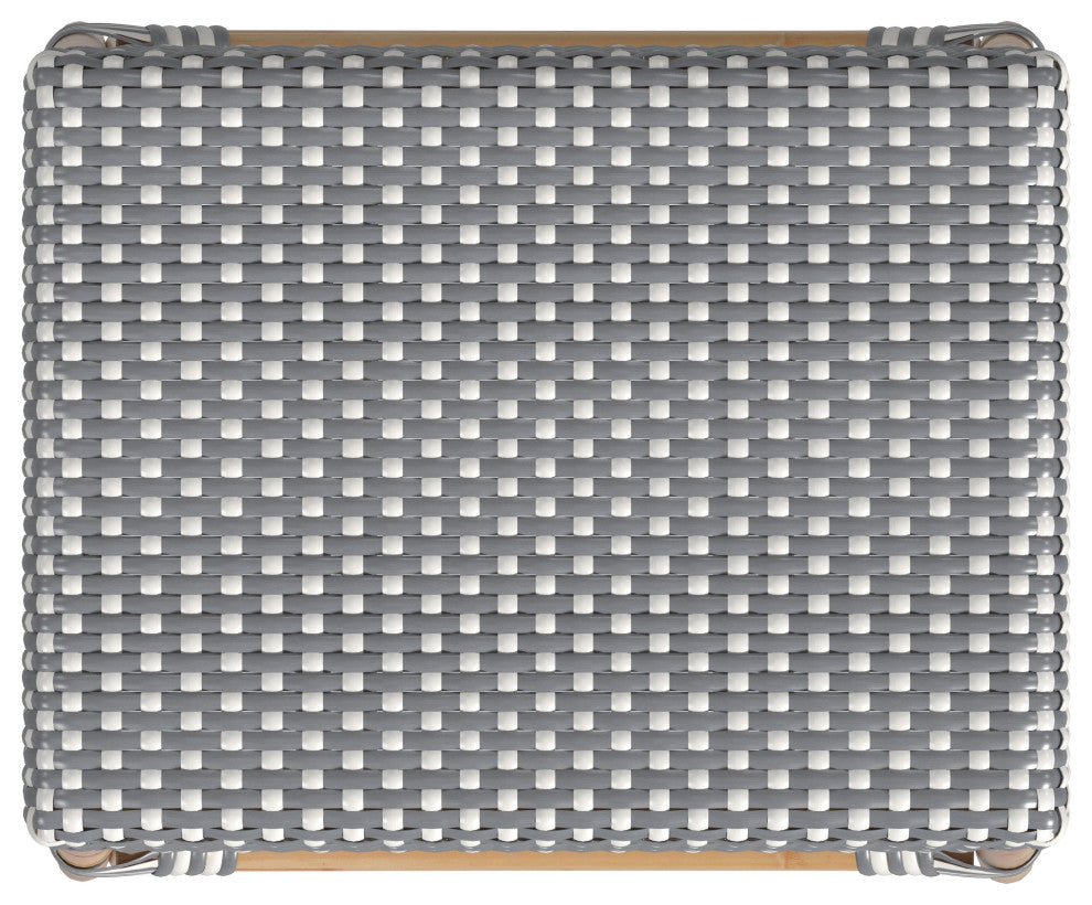 Robias Rectangular Rattan 24.5" Counter Stool, Grey