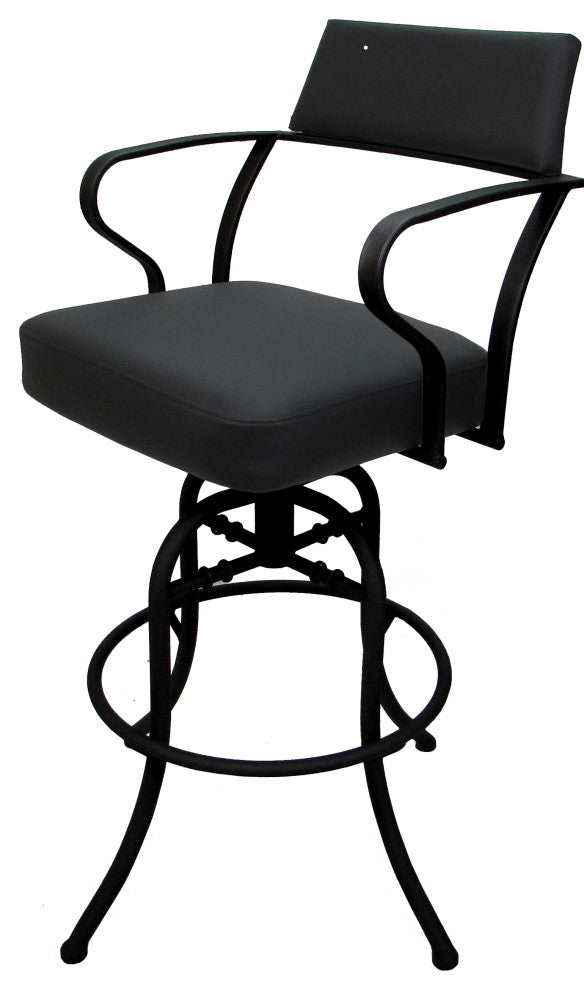 Swivel Tilt Metal Counter 26" or Bar 30" Stool - Carolina, Black Vinyl - Black, 26"