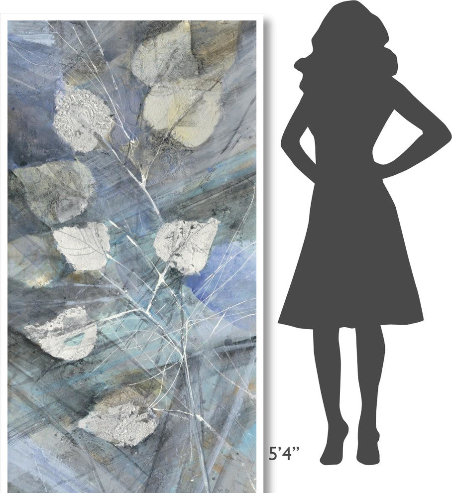 "Silver Leaves I" Digital Paper Print by Albena Hristova, 38"x74"