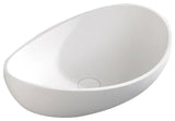 Bathroom Stone Resin Oval Vessel Sink Modern Art Sink with Pop Up Drain, Matte White