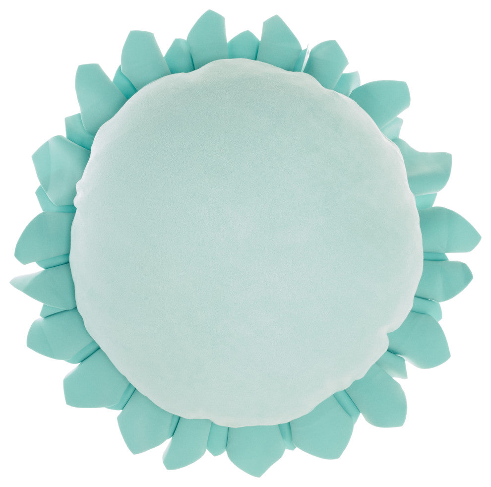Mina Victory L0374 Throw Pillow, Sky, 14" x 14" Round