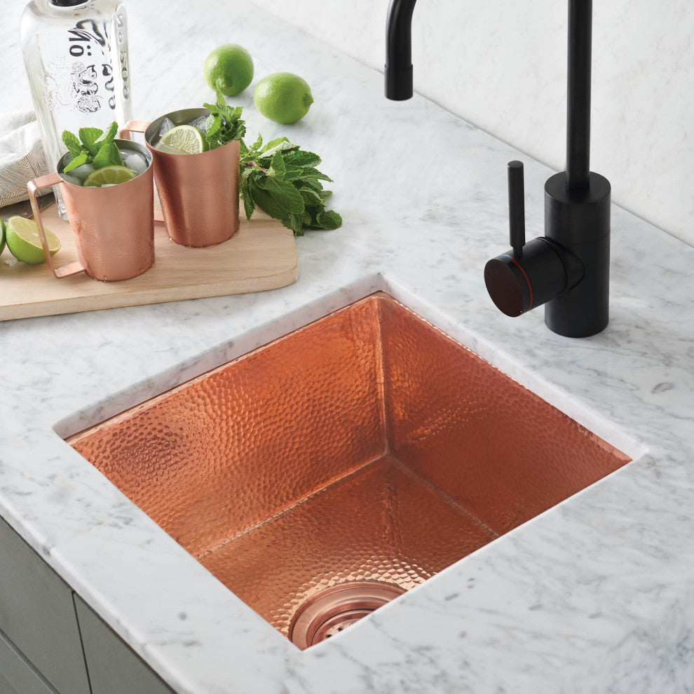 Native Trails CPS34 Cantina 13" Undermount Single Basin Copper - Brushed Nickel