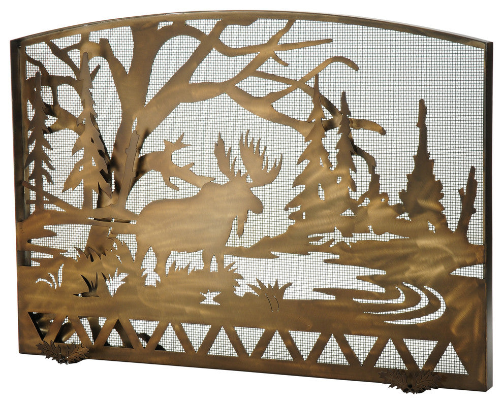 60"x40" Moose Creek Arched Fireplace Screen