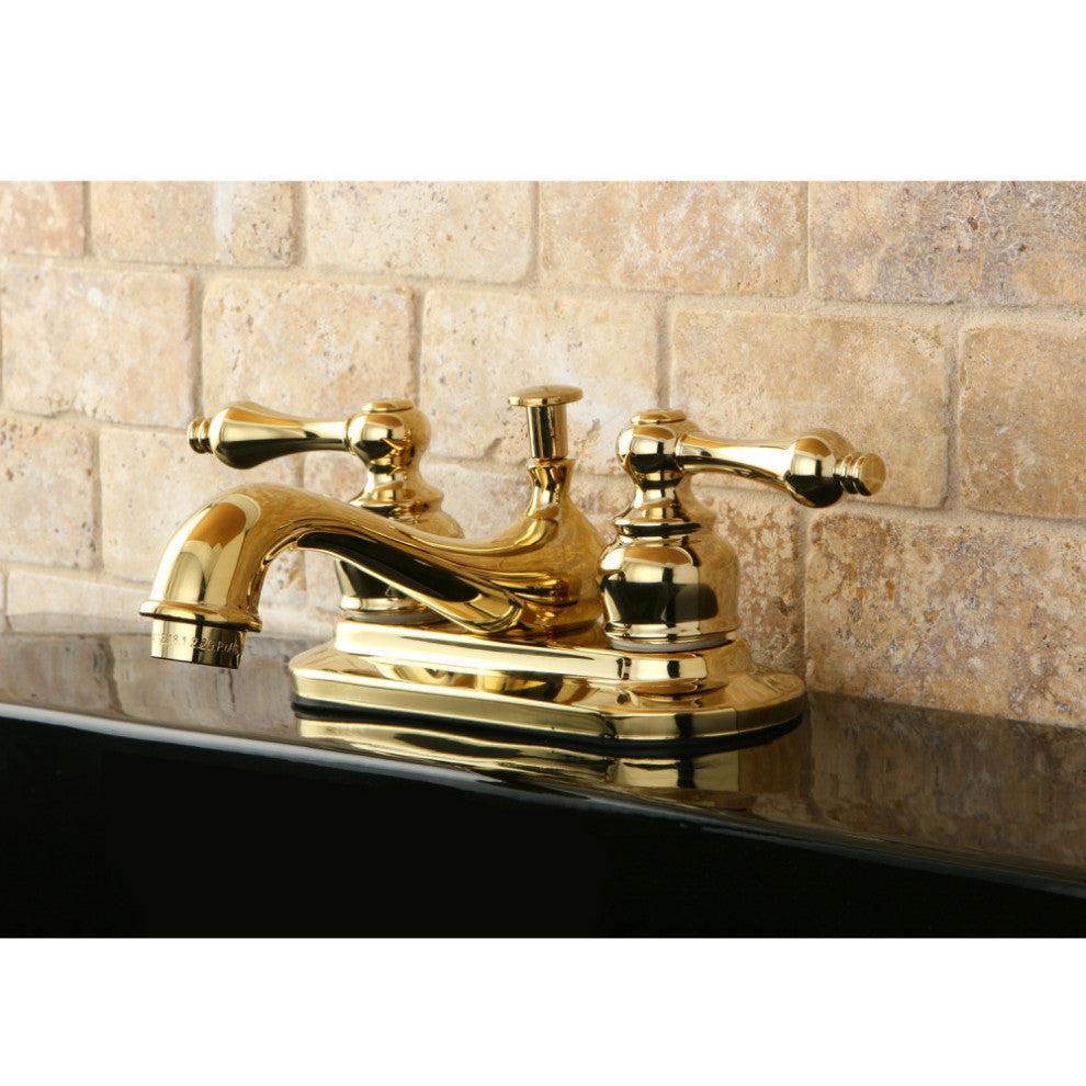 Kingston Brass 4" Centerset Bathroom Faucet, Polished Brass