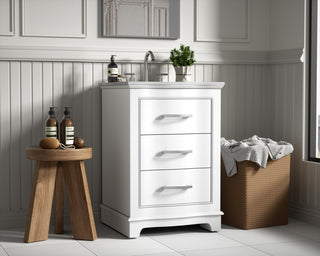 Home Living Knox 24" Single Bathroom Vanity, White