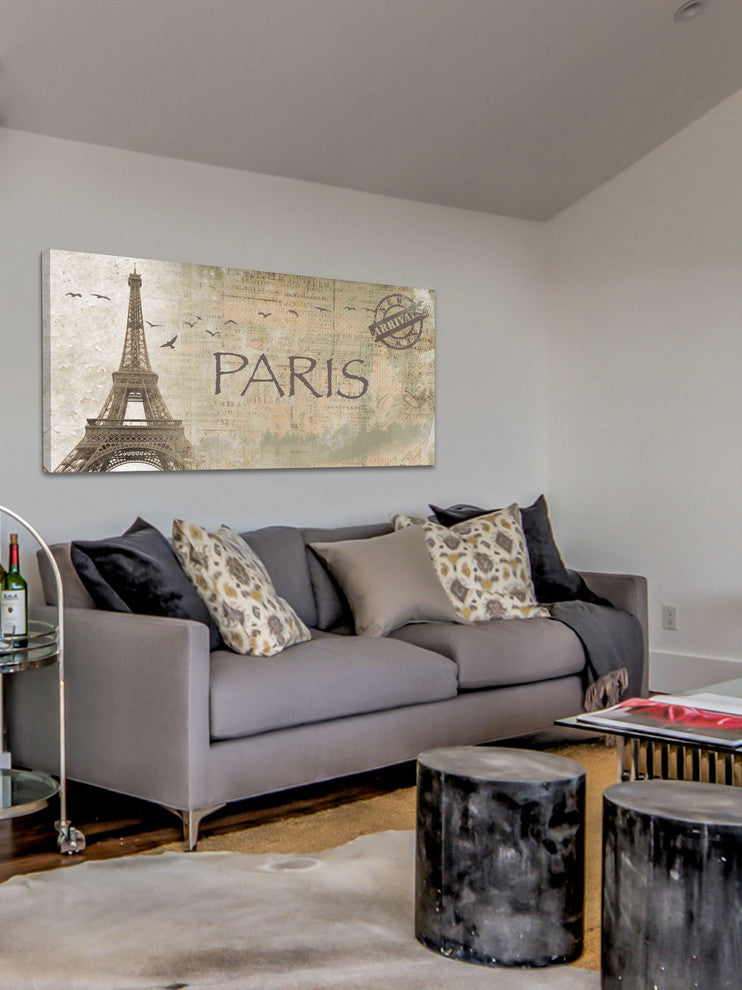 "Paris Abstract View" Painting Print on Canvas by Irena Orlov