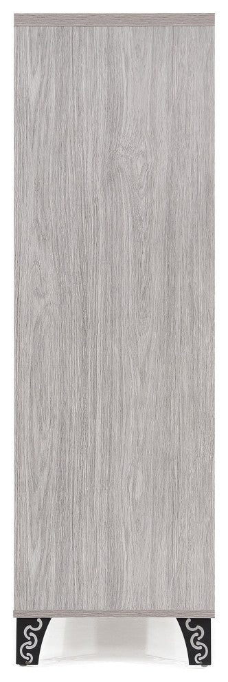 GDF Studio Justina Mid Century Modern Finished Fiberboard Cabinet, Gray Oak