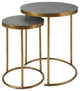 Aragon Brass Nesting Tables, S/2