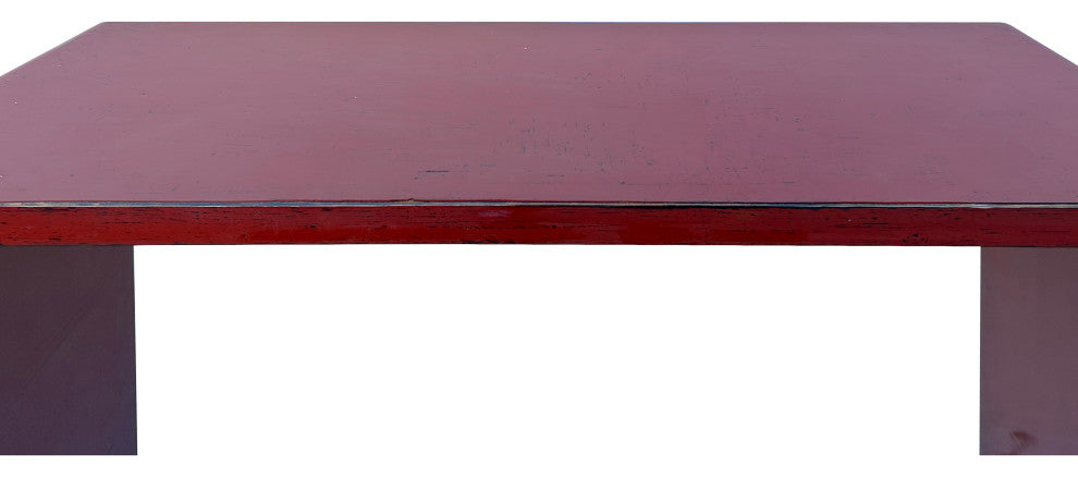 Gloss Brick Blood Red Lacquer Rectangular Console Foyer Side Table