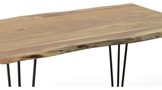 Seti Live Edge Dining Table, Natural and Black