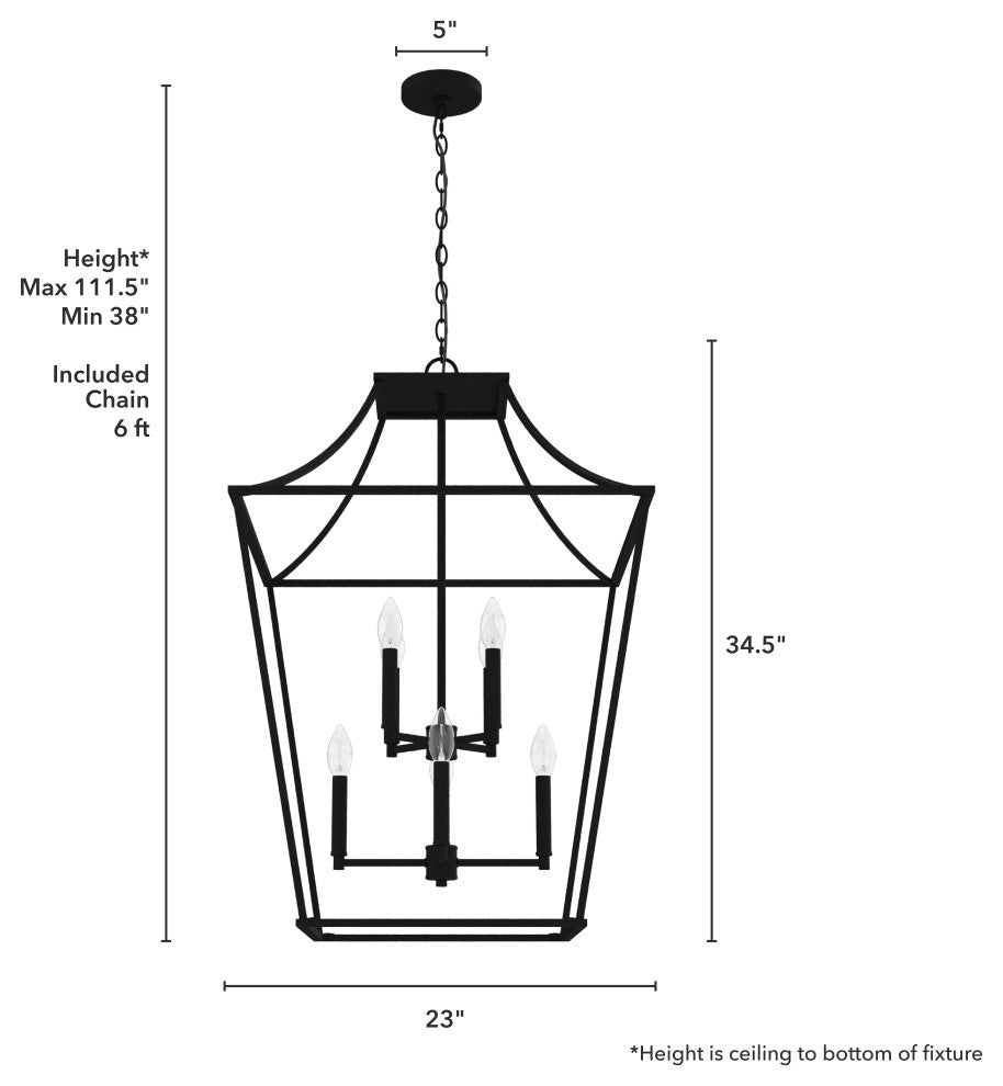 Hunter 23" Laurel Ridge Natural Iron 8 Light Pendant Ceiling
