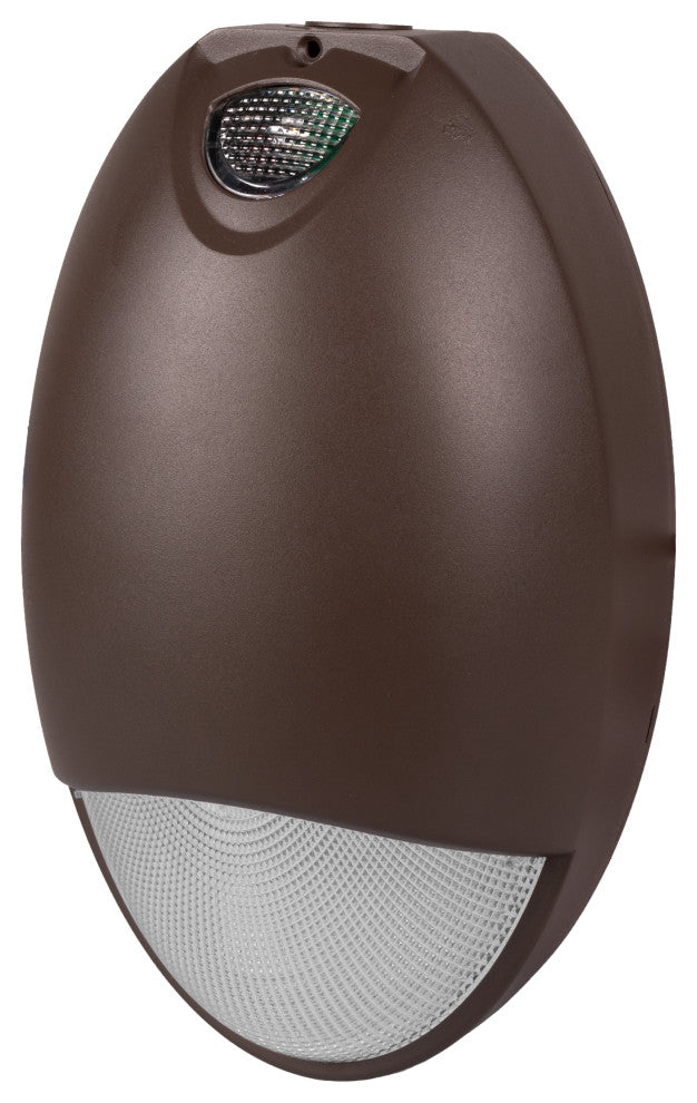 Bronze Outdoor LED Teardrop Emergency Wall Pack with Photocell, 2700k