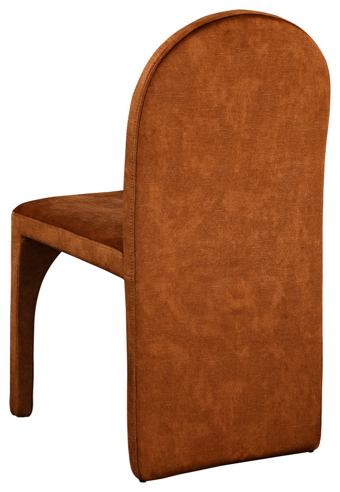 Summer Velvet Upholstered Dining Arm Chair (Set of 2), Cognac, Side Chair
