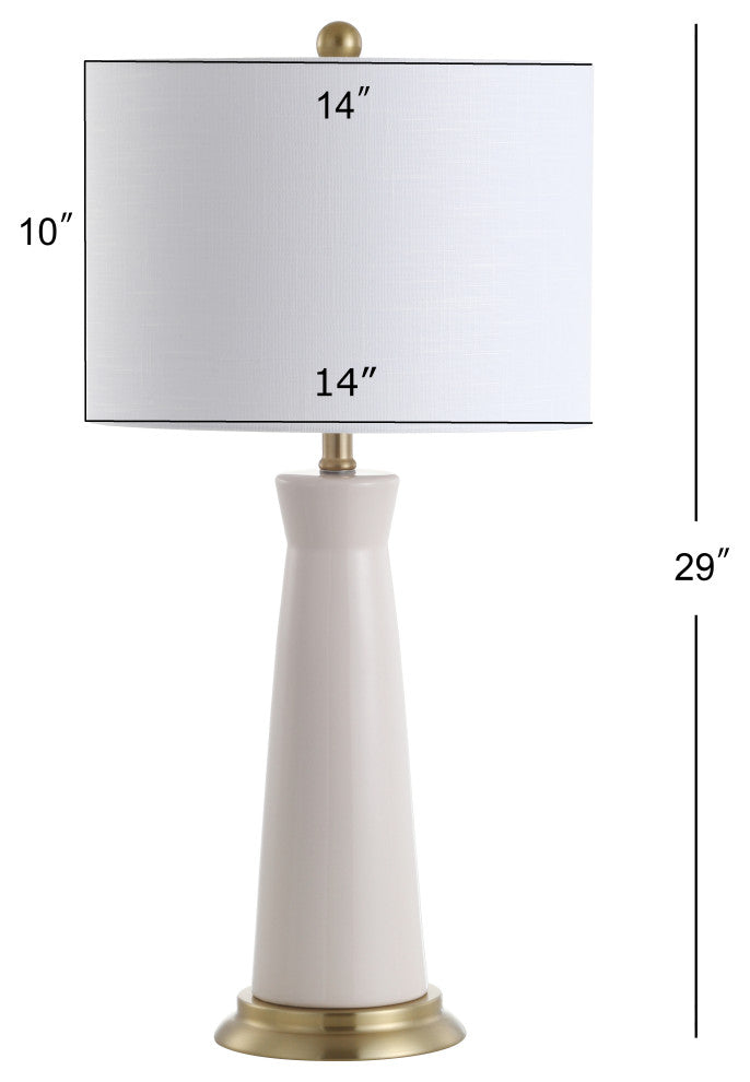 Hartley 29" Ceramic Column LED Table Lamp, Dusty Rose