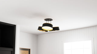 Quoizel BYS1719 Byrnes 19"W LED Semi-Flush Ceiling Fixture - Matte Black
