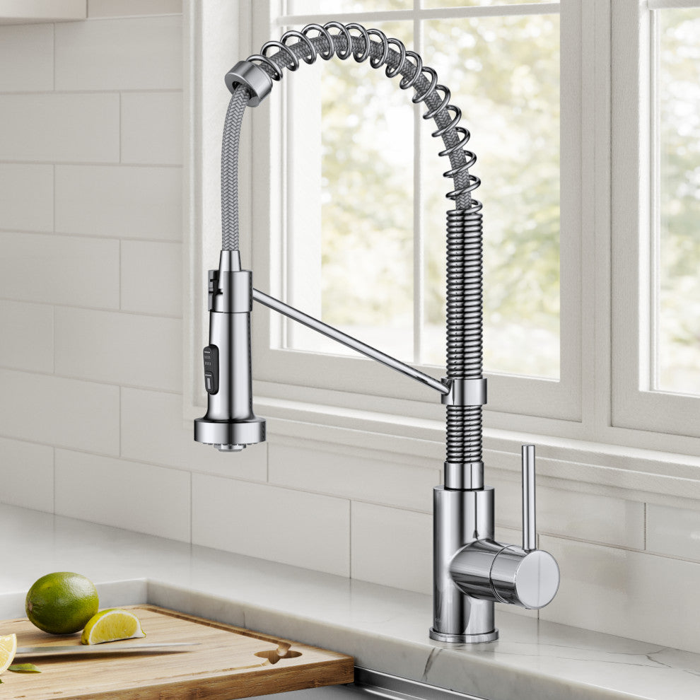Bolden Commercial Style 2-Function Pull-Down 1-Handle 1-Hole Kitchen Faucet, Chrome
