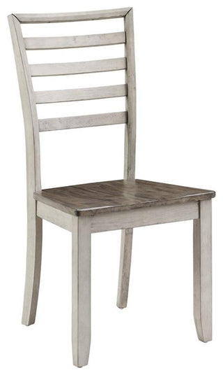 Bowery Hill Farmhouse / Country Two-tone Smokey Alabaster and Brown Side Chair