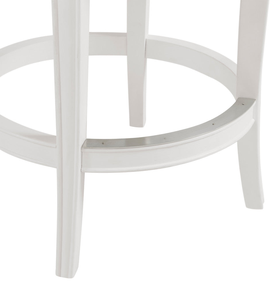 Hanover Swivel Bar Stool, White and Gray, Counter Height