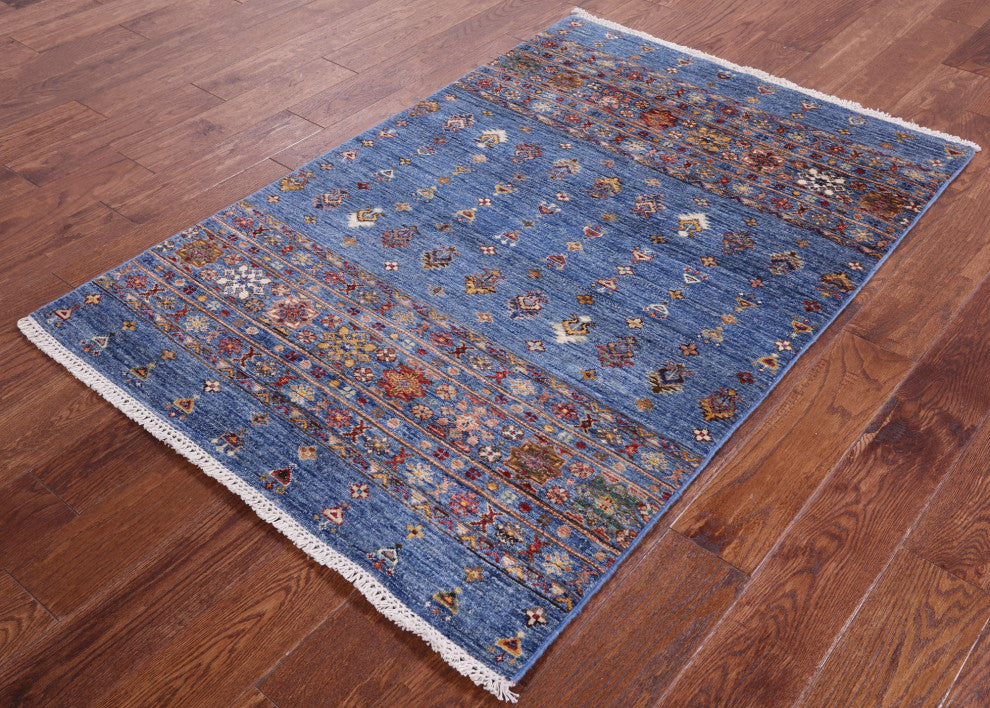 3' 5" X 5' 1" Khorjin Super Kazak Handmade Wool Rug Q10026
