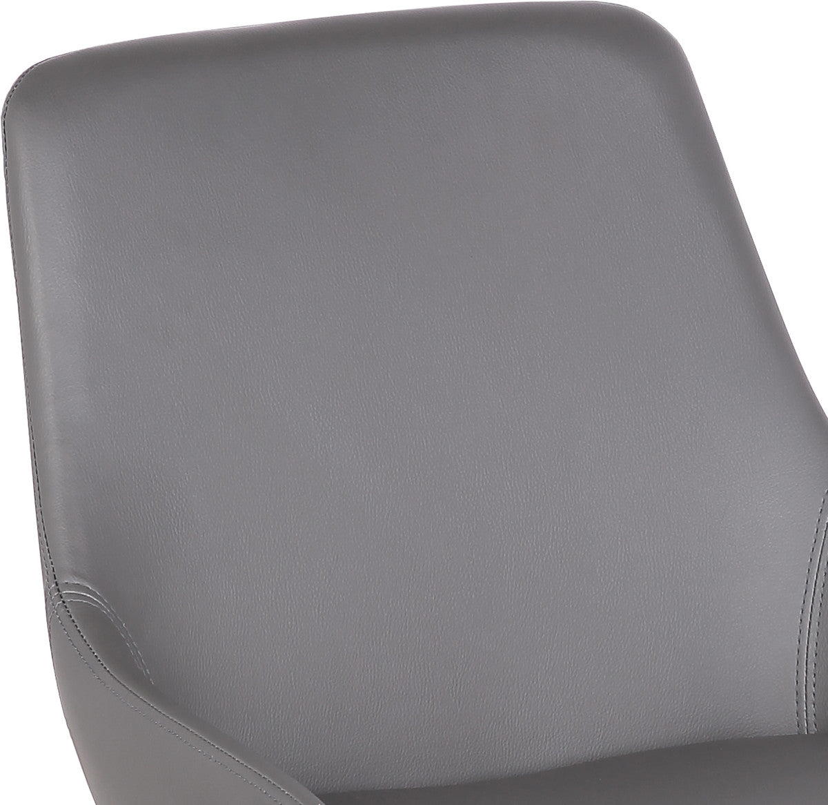 Mia Contemporary Dining Chair With Black Powder Coated Metal Legs, Gray