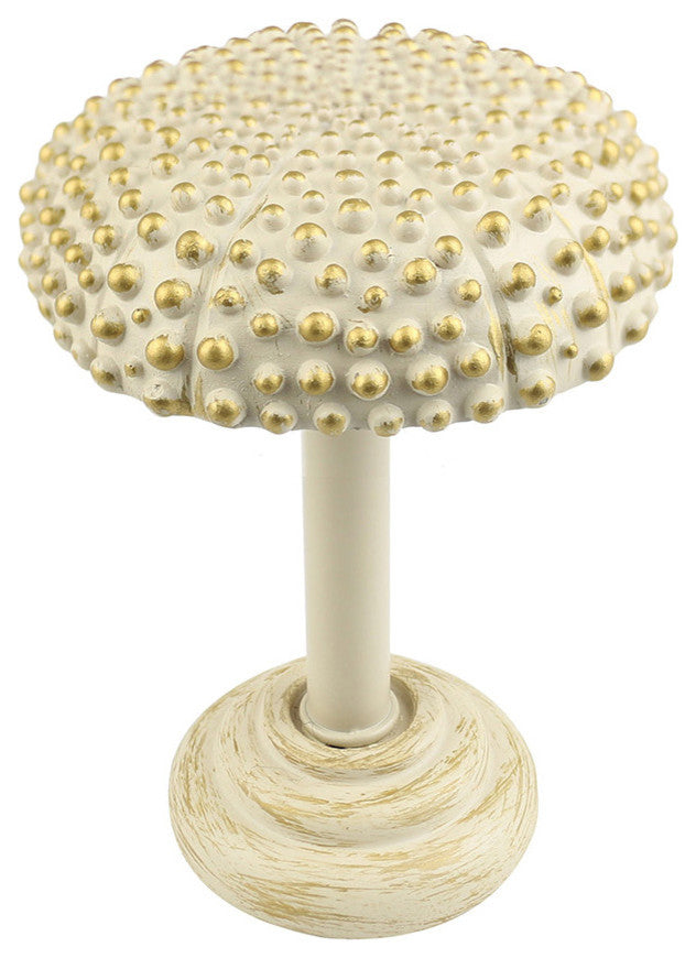 Urchin Drapery Holdback Medallion, Gilded French White