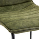 LeisureMod Brooklyn Modern Leather Bar Stool With Footrest, Olive Green